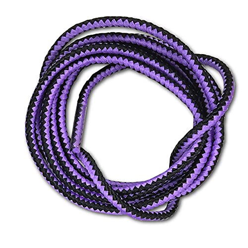 [アクティカ] 日本製 ワークシューズ用靴ひも 140cm (黒/パープル)