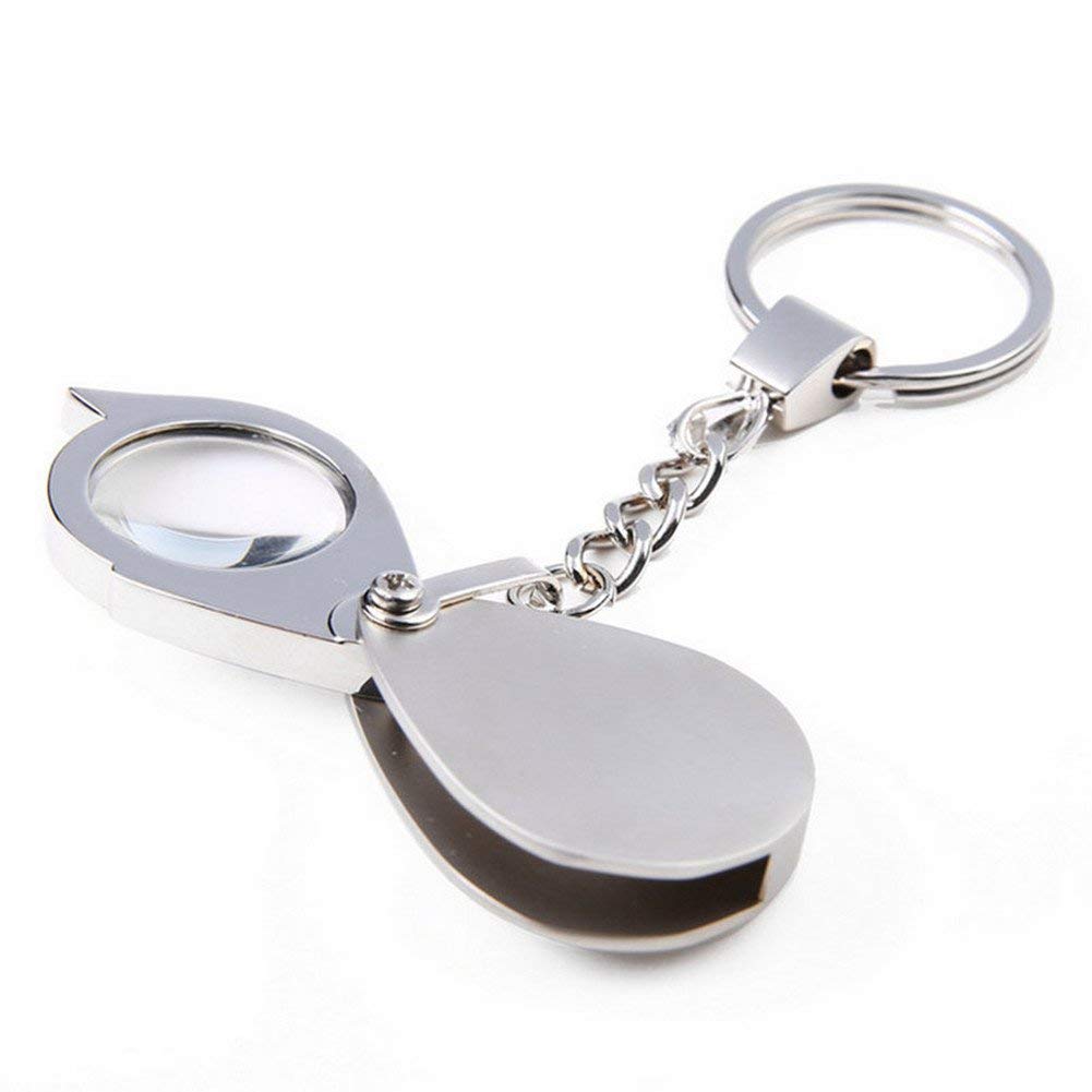 Lente di ingrandimento Lente di ingrandimento 8X Lente di ingrandimento Portatile Pieghevole Piccola Chiave Cread Le Istruzioni Il Regalo per l'Uomo Anziano