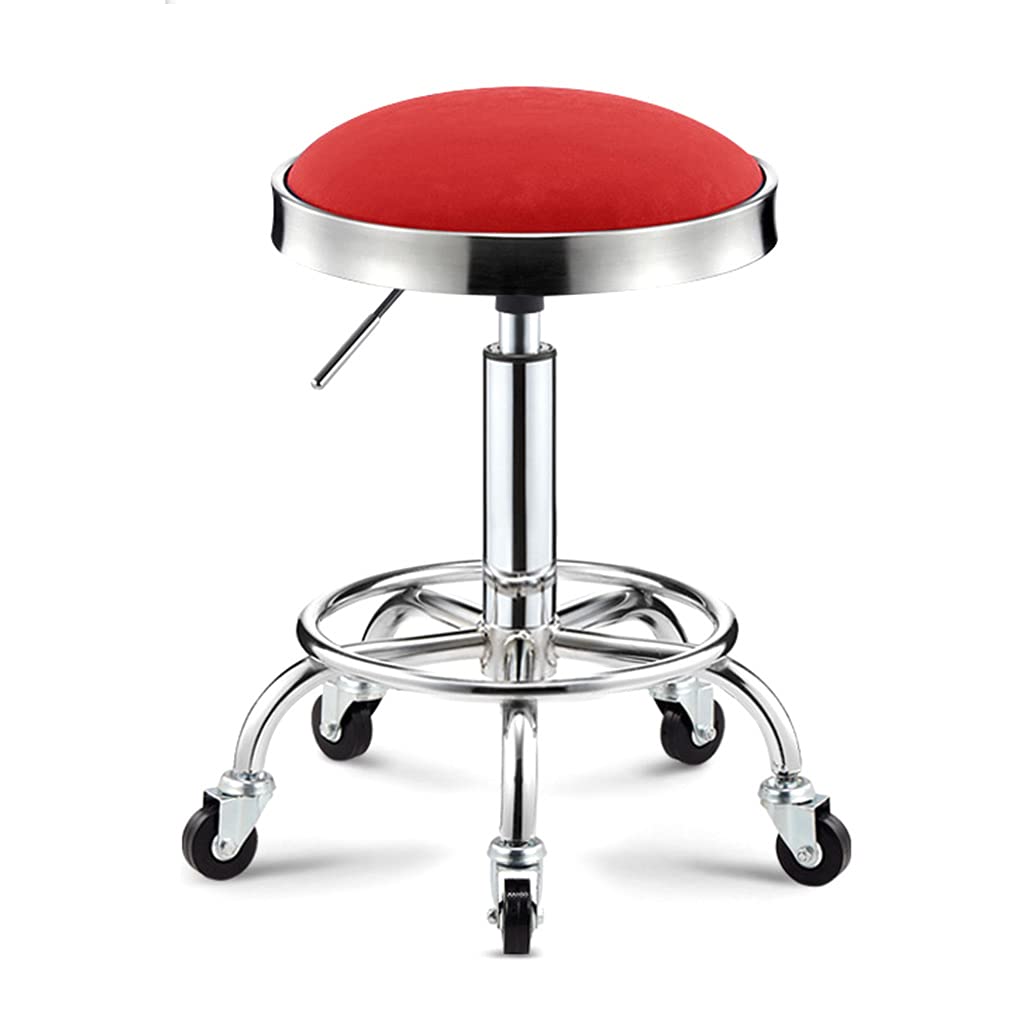 GTHTUHFD Round Rolling Office Stool Adjustable Height Swivel Stool, Salon Stool Drafting Stools Chair With Wheels And Wider Round Seat For Spa Esthetician Studio Blue,Red