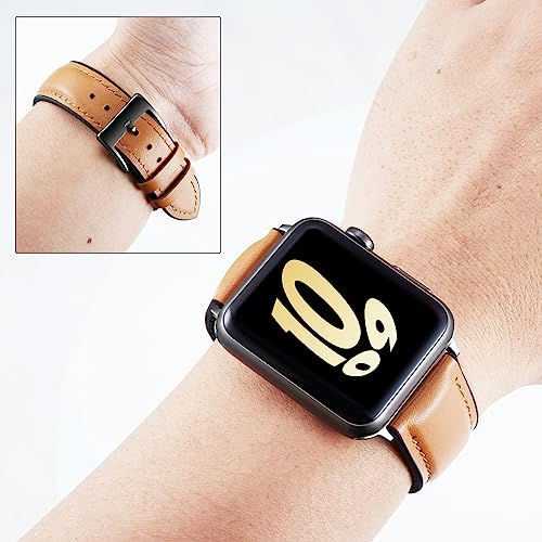 Image of BINLUN Leather Silicone Bands Compatible with Apple Watch 38mm 40mm 41mm 42mm 44mm 45mm 46mm 49mm Sweatproof Replacement Strap for iWatch 11 /10 /9 /8 /7 /6 /5 /4 /3 /2 /1 /Ultra /SE Men Women