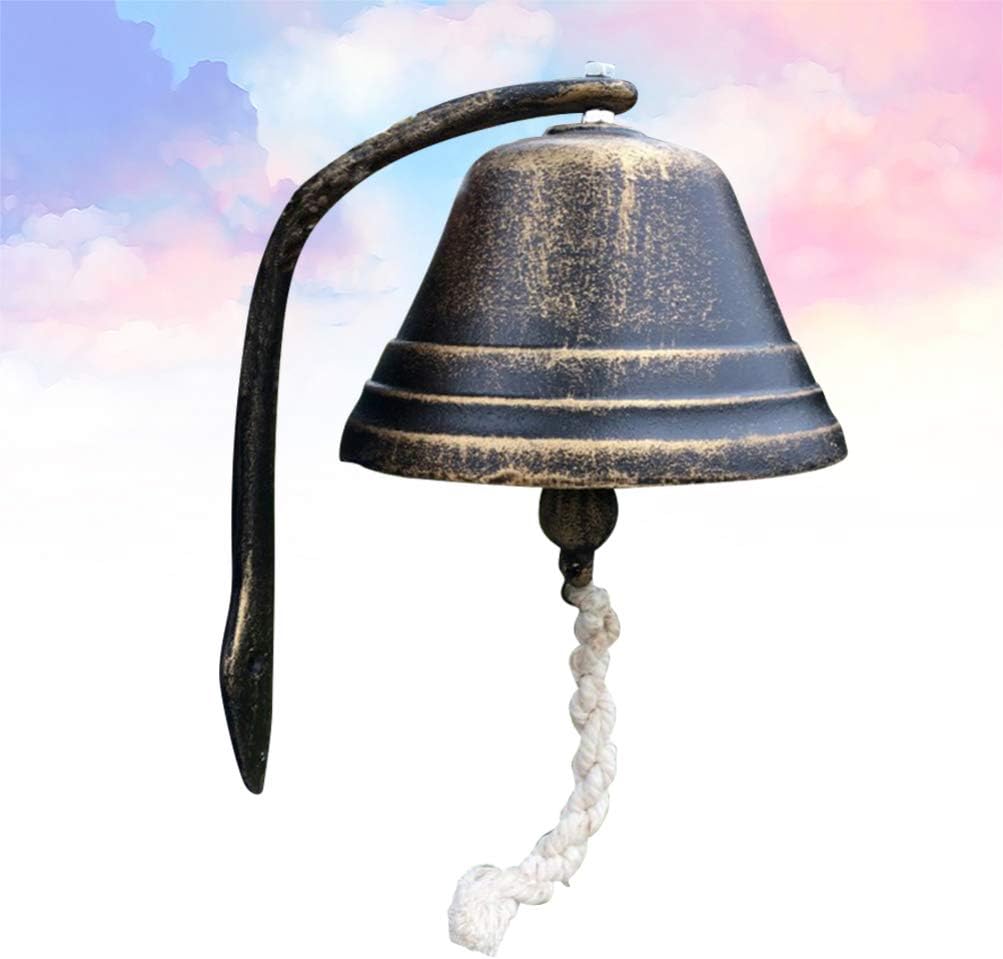 FAVOMOTO Retro Style Cast Iron Doorbell for Home and Coffee Shop Loud Sound Decorative Accessory Bronze Small Wall-Mount Design for Use