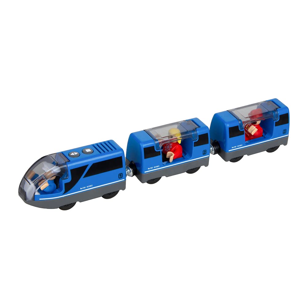 Tren Eléctrico De Juguete Con Locomotora A Batería Y Enganche Magnético – Compatible Con Vías De Madera, Luces Y Sonidos Reales