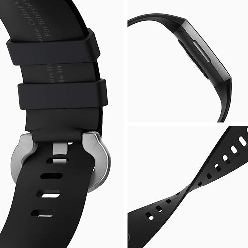 Miniatura 6 de Spigen Ajuste de silicona diseñado para Fitbit Charge 4 Band (2020)  Fitbit Charge 3 Band (2018) - Negro