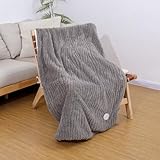 FOGABER 電気掛け毛布 電気毛布 電気ひざ掛け 電気ブランケット 膝掛け 掛け敷き 電気シーツ タイマー付き 洗える 省エネ 3分速暖 ダニ退治 頭寒足熱配線 フランネル グレー 140×80cm