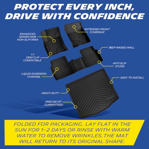 Image of Michelin Vehicle Mats for 2020-2026 Ford Escape Gas | Not Fit Hybrid, All-Weather TPE Custom Fit Liner, Premier
