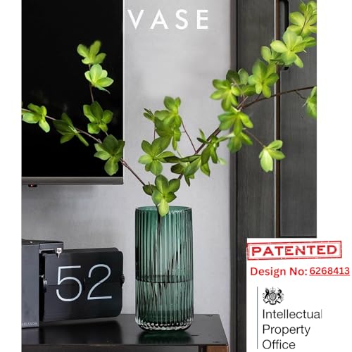 Vzmiza-Grun-Glas-Vase-Fur-Moderne-Heimdekoration-Flower-Vase-Fur-Pampasgras-nordischer-Boho-Stil-vasen-Glas-fur-Hochzeit-Gerippt-Blumenvase-fur-tulpen-Esstisch-Wohnen-BodenVaseGrune | Dealmeister.io Alt tag für bilder post titel