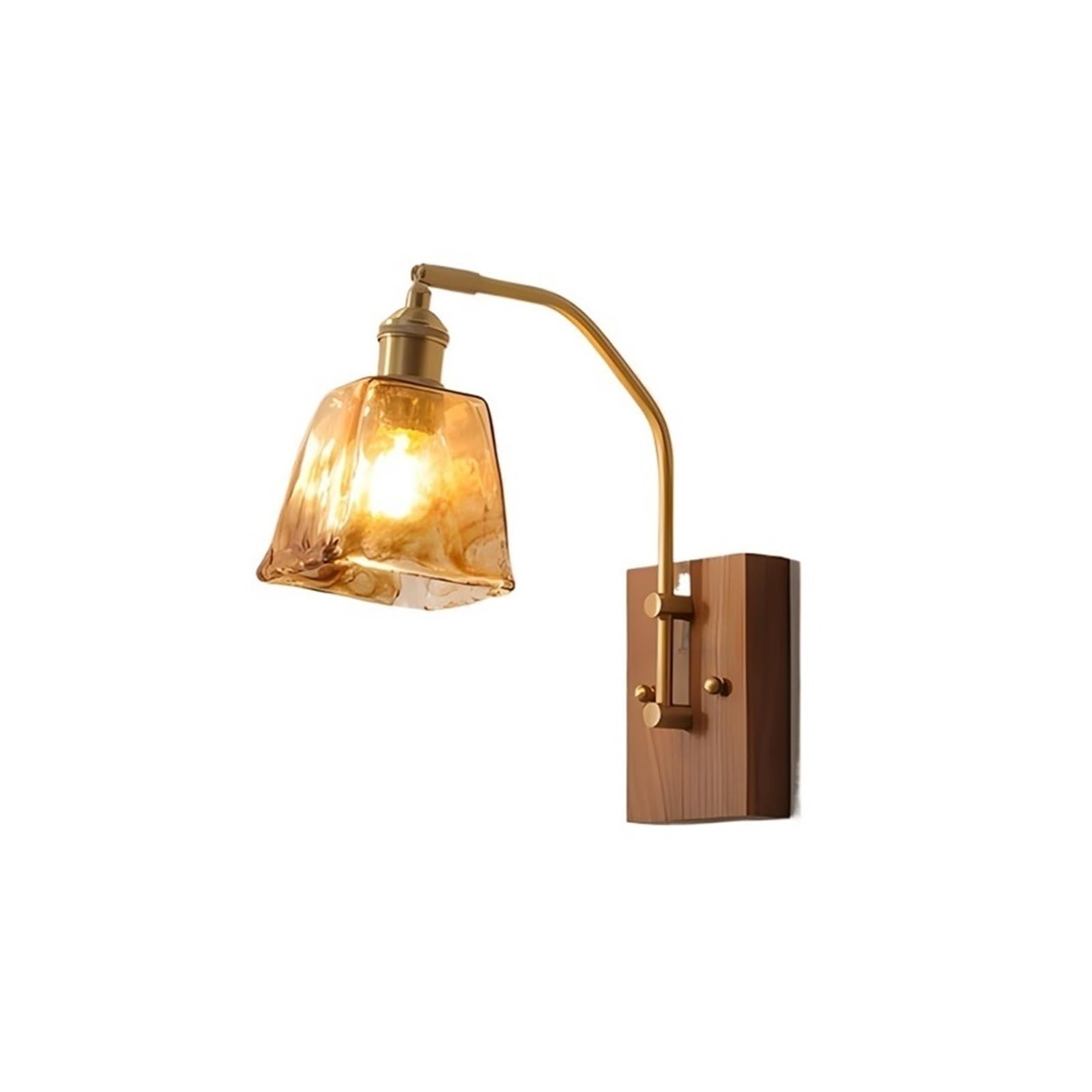ZENY896V Bedroom Vintage Lighting Fixture for Bedroom Farmhouse, Warm Glossy Wood Base Wall Sconce