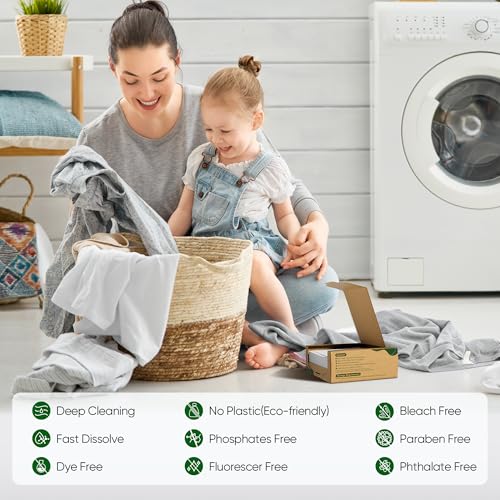 Image of Laundry Detergent Sheets 300 Loads Travel Washer Strips, Fresh Linen