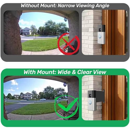 Image of Doorbell Mount Compatible with Ring Doorbell, Extends Doorbell Mount for Brick Wall, Better Visibility and Angle Designed To Fit Compatible with Some Ring doorbell models (1 inch)