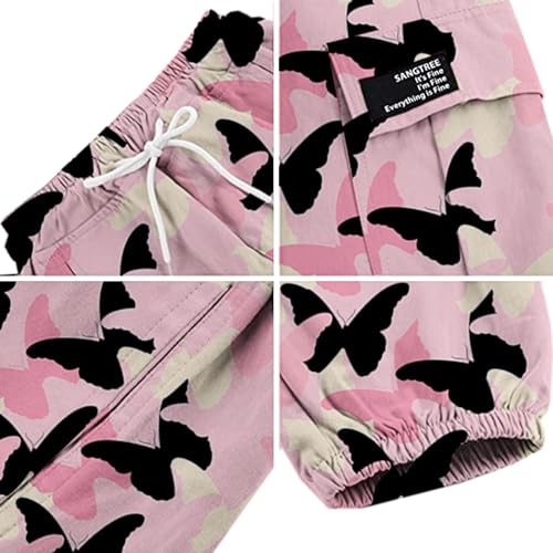 Image of SANGTREE Girls & Womens Printing Cargo Jogger Pants,6 Years - Women 2XL