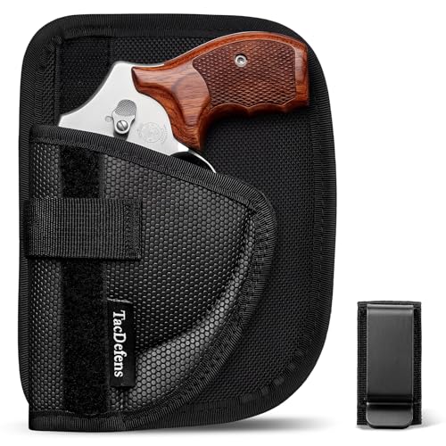 TacDefens SlimOmni J Frame Holster Pocket & IWB Combo (Pocket & IWB Holster for 2''- 2 1/4'' J Frame and Similar Revolvers up to 2.25'' Barrel), Omni-Carry Ambidextrous, Omni-Adjustable Height&Cant