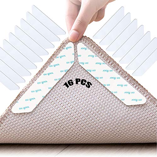 Adhesivo De Alfombra Para Madera Suelo 16 Pcs Tapón De Alfombra Antideslizante Suelo Adhesivo De Esquina De Alfombra Para Adhiérase a La Esquina Inferior De La Alfombra La Alfombra Es Antideslizante Cover