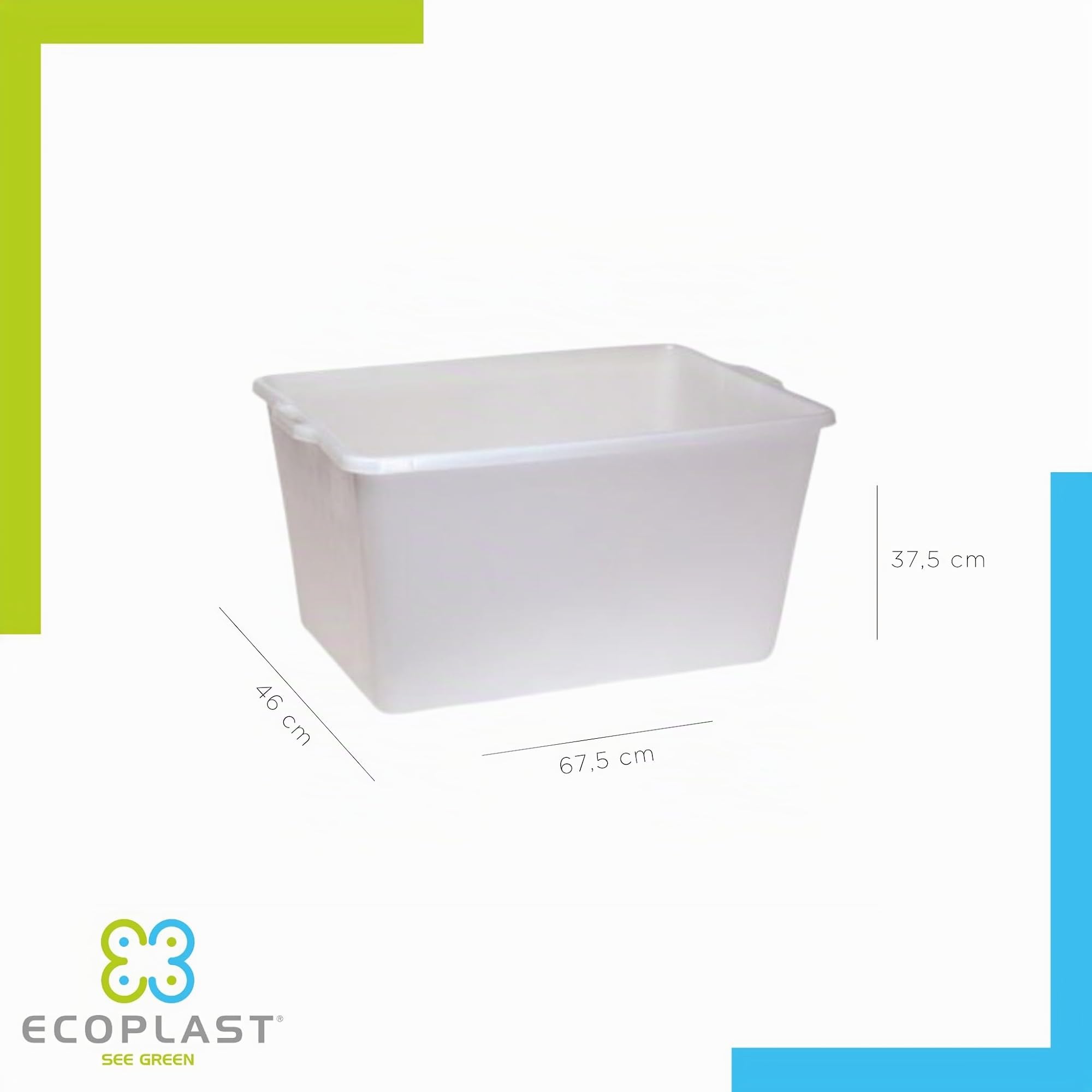 Ecoplast | Cesta Porta Pane Piccola, Capacità 80 Lt, Colore Neutro, 67,5x 46x37,5, Made in Italy