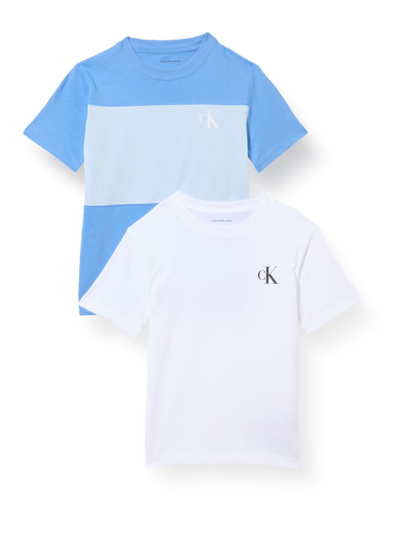 Calvin Klein Color Block 2-p T-Shirts Lvcksja46b Maglietta S/S Bambini e Ragazzi (Pacco da 2)