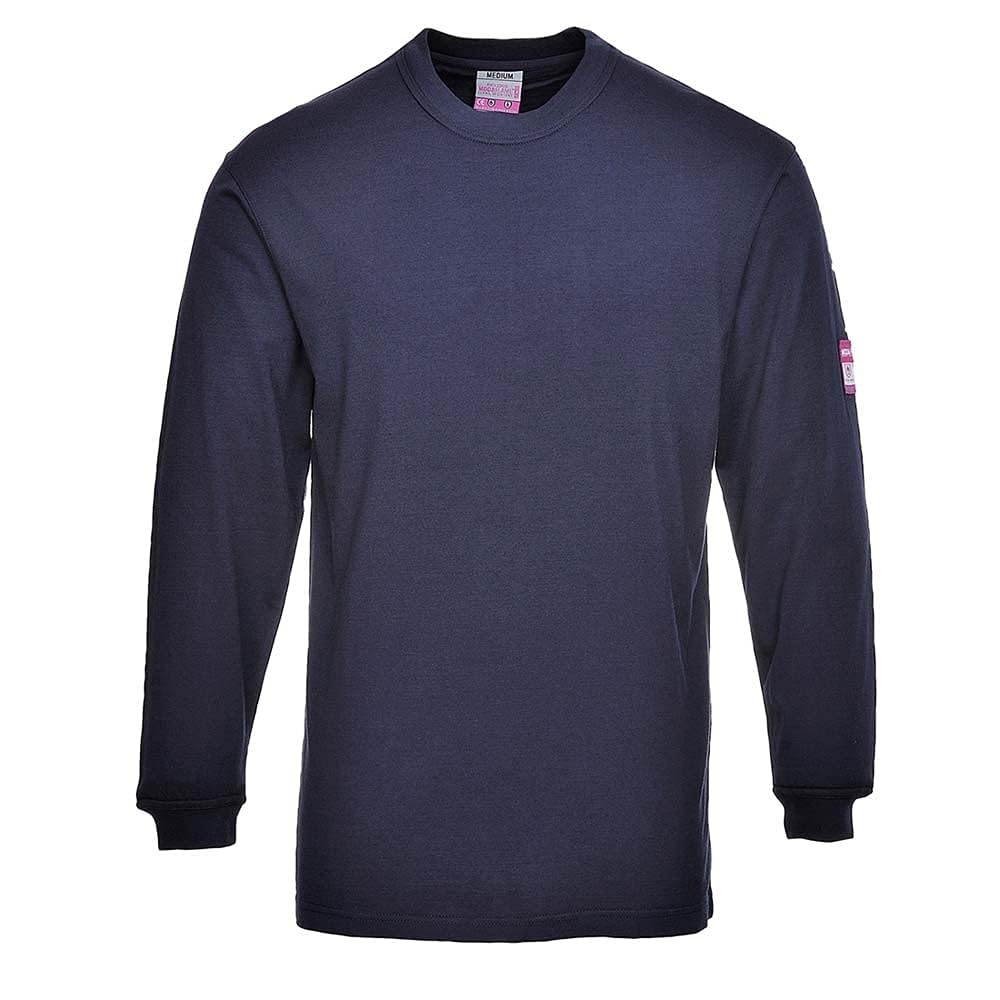 Portwest Flammhemmendes antistatisches Langarm T-Shirt, Größe: XL, Farbe: Marine, FR11NARXL