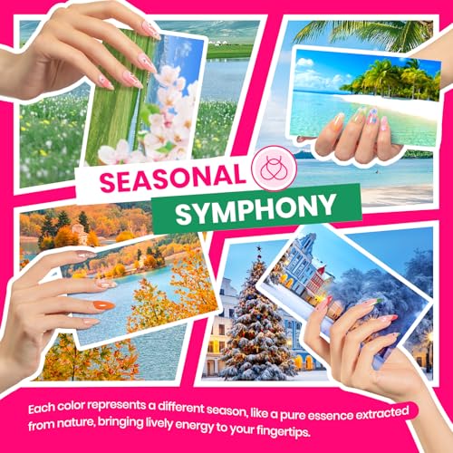 Image of Beetles Gel Nail Polish Kit with U V Light 85Pcs, 55 Colors Seasonal Symphony Set with Diamond Decorations & Manicure Art Stickers and Tools Soak Off for All Season