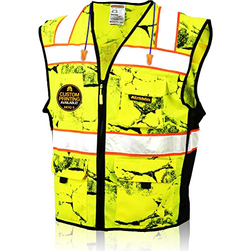 KwikSafety (Charlotte, NC) UNCLE WILLY’S WALL (XX-Large Yellow)| 10 Pockets Class 2 ANSI High Visibility Reflective Safety Vest Heavy Duty Mesh with Zipper HiVis for Construction Work HiViz Men