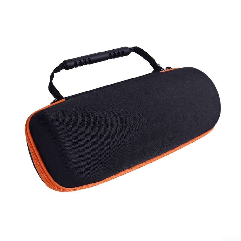 EVA Hartschalen Tasche für JBL Charge 6 Lautsprecher, für stoßfest Schutzhülle mit Schultergurt und Karabiner, Tragetasche für Reisen und Outdoor, Grau(Orange)