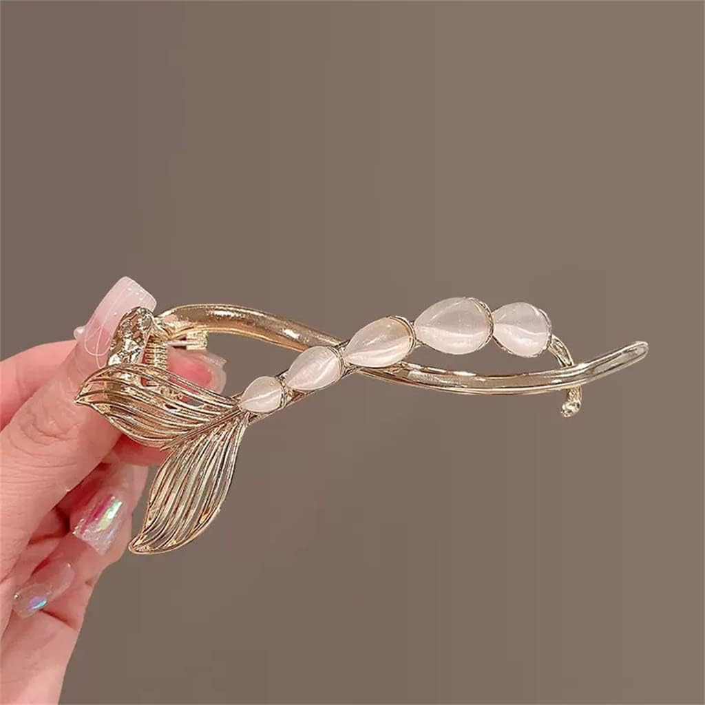 キャッツアイストーン髪飾りフィッシュテールヘアクリップ 8 ツイストクリップ後頭部大ヘアカード頭飾り