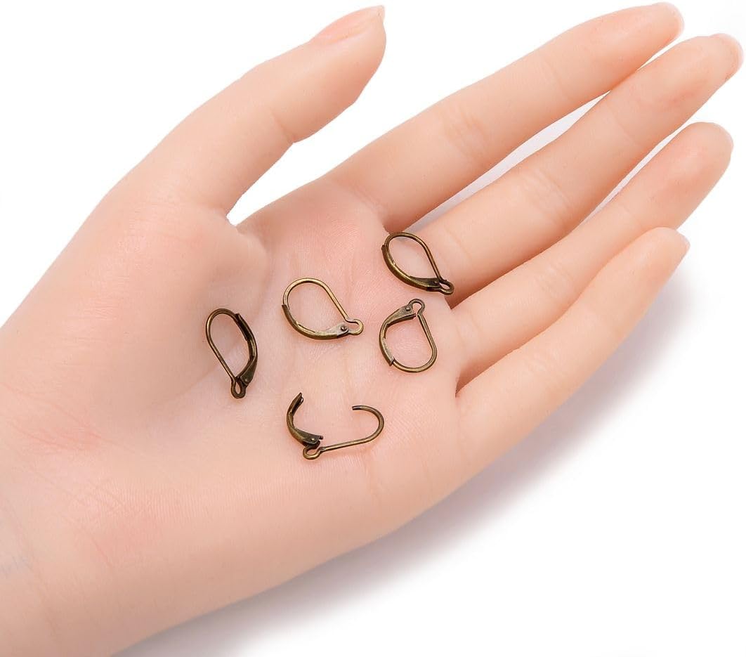 Adabele 100pcs Dangle Leverback Earring Hooks 17mm Antique Bronze image 2