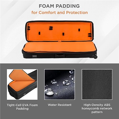 Slinger L6 Bigbag Light Stand Rolling Case For Three C-Stands, Black, This Carrying Case For Light Stands Features Bright Orange Interior, Adjustable Dividers, Roller-Bearing Wheels And Fabric Straps #TOP1