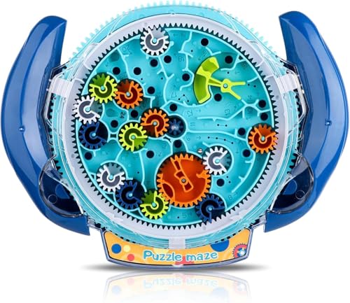 立体迷路 ボール マジックキューブ 魔方 3D 迷宮ボール 立体パズル ゲーム マジックビーンズ MagicBeans キューブパズル 子供 一人遊び 小学生 バランス発達と忍耐力向上! (ブルー)