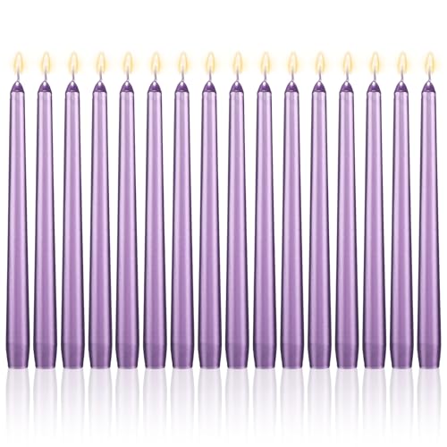 Bougeoir conique sans fumée en cire de paraffine violet pour église et dîner