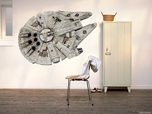PillowFigtArt Millennium Falcon Decal, Millennium Falcon Wall Decal, Full Color Millennium Falcon Decal, Large Millennium Falcon, Full Color Star Wars Decal, Falcon Wall decall pf35 (30" x 43")