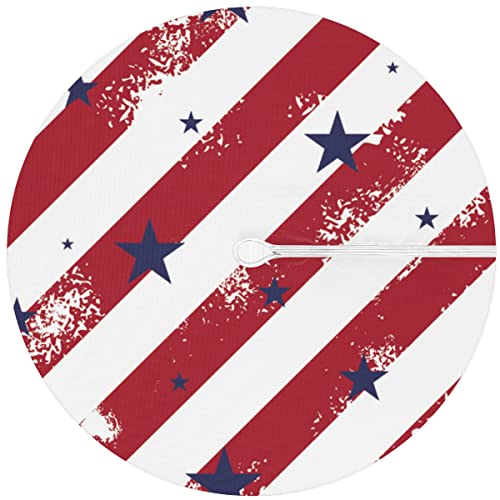 Usa Stars Stripes Round Fitted Outdoor Tablecloth With Umbrella Hole And Zipper Patriot Flag Stars Elastic Edged Table Cover Waterproof Stain Resistant Fits Tables Up To 36"-44" Diameter For Patio #TOP5