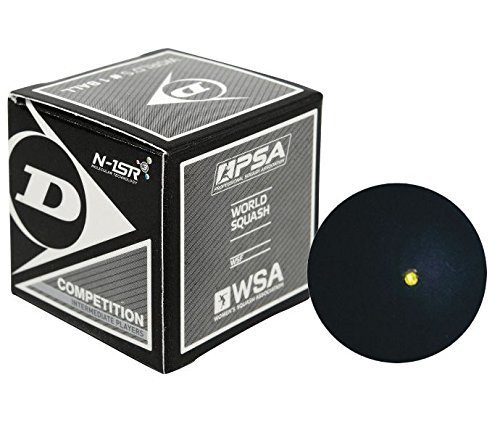 DUNLOP Single Dot Rubber Squash Ball (Pack of 4) (Black) Size: Standard 1