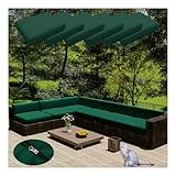6 stuks outdoor patio kussenslopen met rits, UV- en waterbestendige zit- en rugkussens vervangende hoezen buiten kussenhoezen - geen kussen inbegrepen (donkergroen, 55 x 45 cm)
