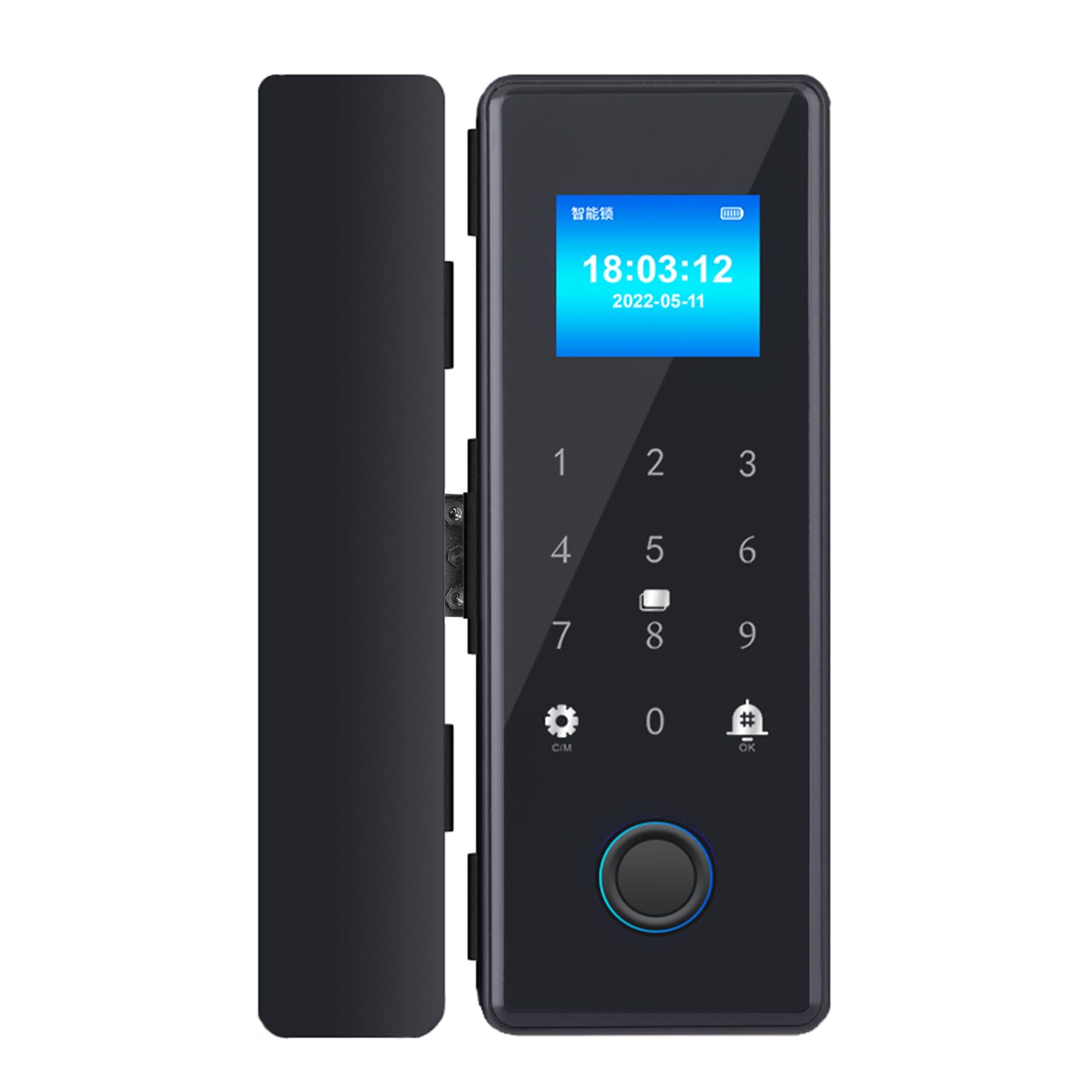 Smart Lock WiFi con Chiusura a Doppio Gancio, Inserimento Scheda IC con Password, Chiave Temporanea, per Sicurezza Domestica, 100 Impronte Digitali