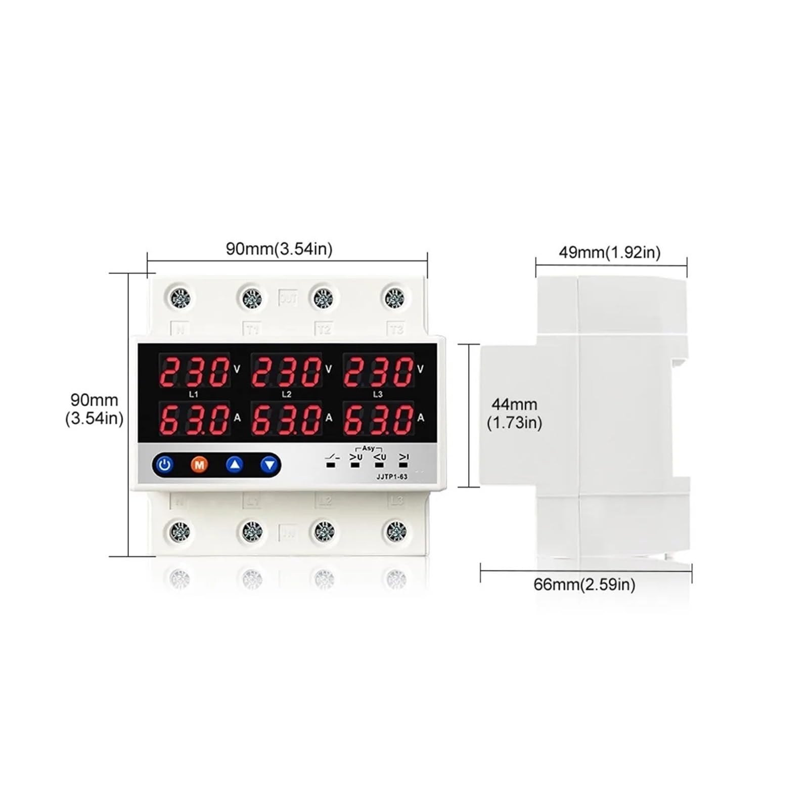 3 relè di tensione e corrente trifase 1 pz(63A With N 3X230V)
