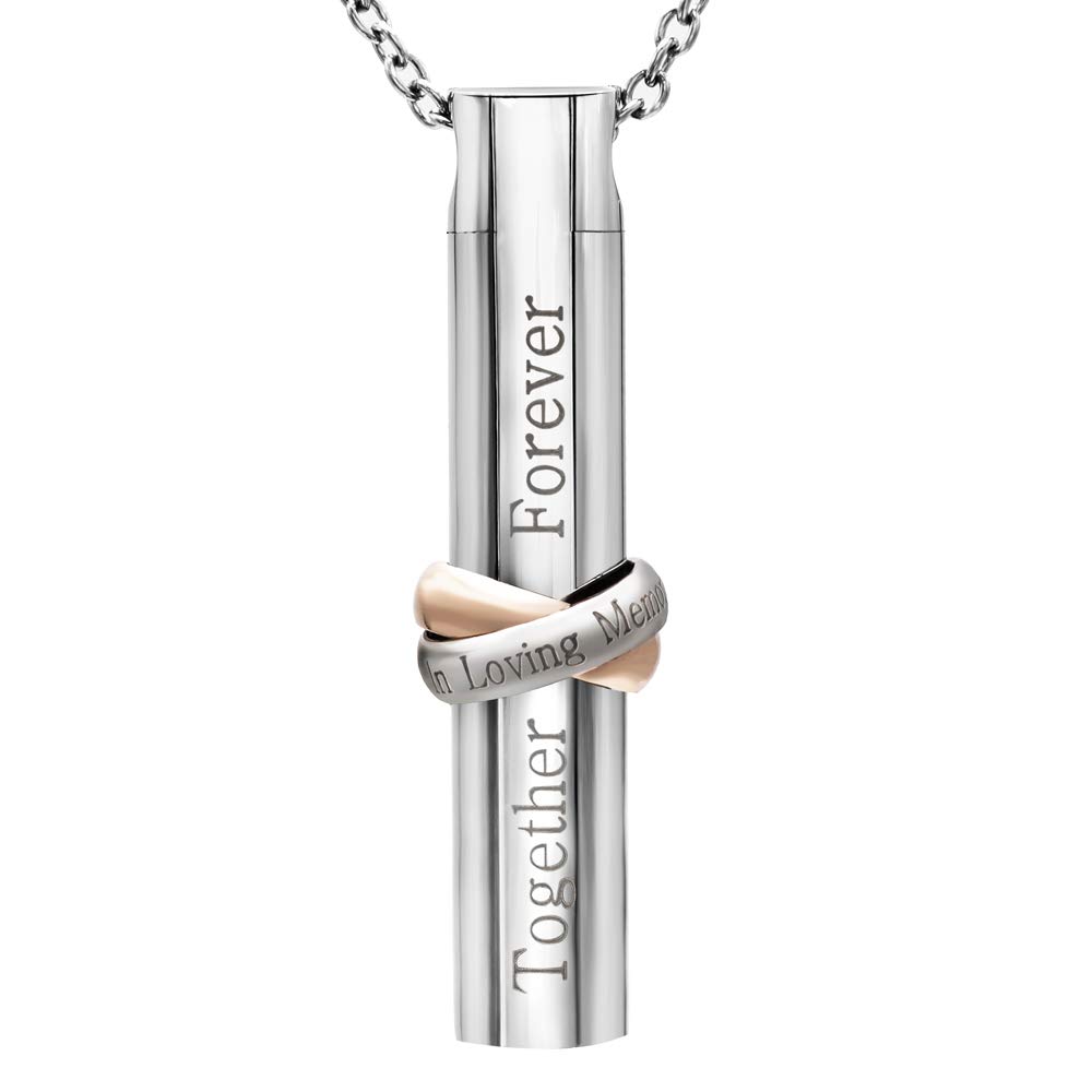 Cylinder Cremation Urn Jewellery Stainless Steel Keepsake Pendant Necklace Ash Memorial Jewelry