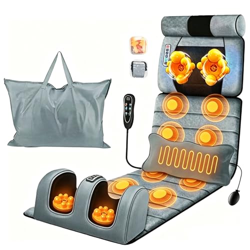 KOCASO Full Body Massage Mat with Heat, Electric Heated Massage Pad Cushion w/Vibration for...