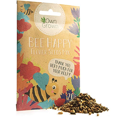Bee Kind â€“ Premium Bee Friendly Wildflower Seeds Mix: Approx. 10,000 Seeds for Planting Bee Flowers 100â€“200 sq. ft, 0.7 oz Bee Flower Seeds for Garden â€“ Seeds for Gardening Flowers by OwnGrown