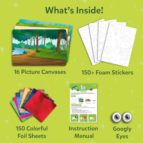 Image of Skillmatics Foil Fun - Animals Mega Pack, No Mess Art for Kids, Craft Kits & Supplies, DIY Creative Activity, Travel Toys, Gifts for Boys & Girls Ages 4, 5, 6, 7, 8, 9, Travel Toys