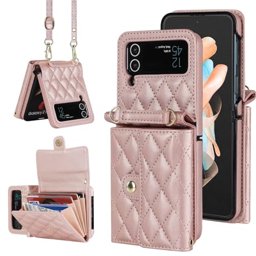 Étui portefeuille Z Flip 4 5G en cuir PU avec 4 fentes cartes