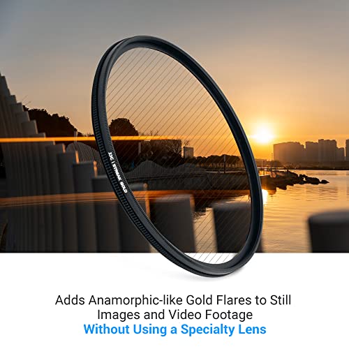 JJC 49mm Gold Streak Anamorphic Effect Filter for Phone & Cameras Lens Photography Accessories, Glod Streak - Image 2