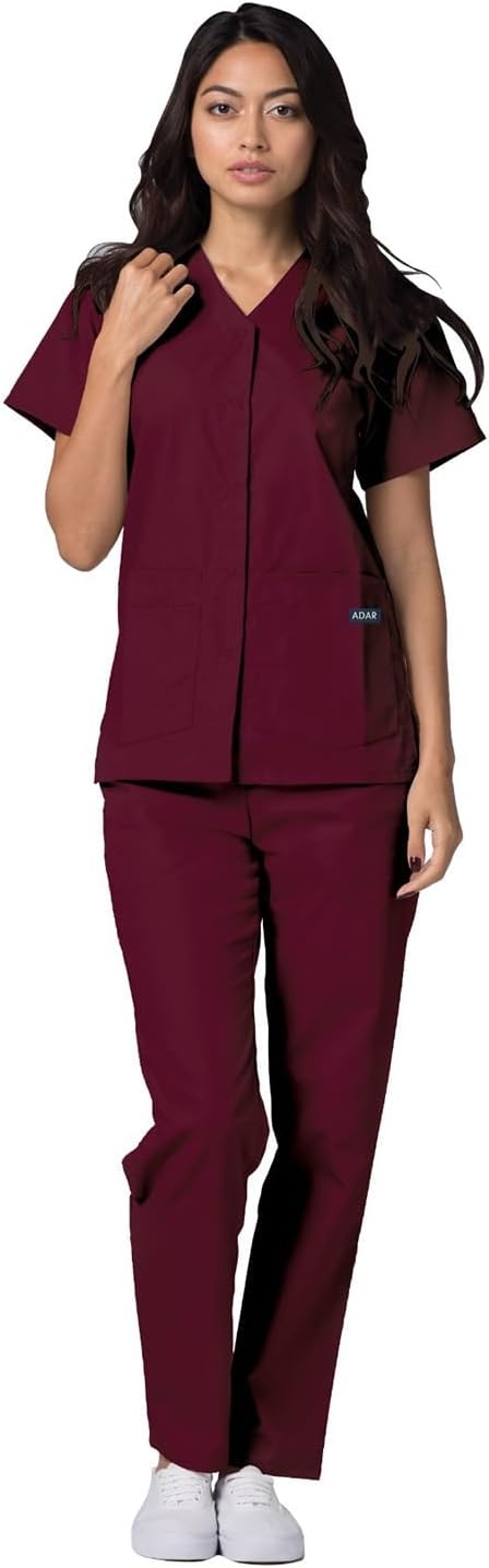 Adar Universal Scrubs for Women - Snap Front Scrub Top