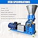 Dewinston 𝐔𝐩𝐠𝐫𝐚𝐝𝐞 110V 5.5KW Feed Pellet Machine 2.5/3/4/5/6/8mm Chicken Duck Feed Pellet Mill Machine with 3 Head Rollers, Air Switch, Splash Plate, 220-440 lb/h