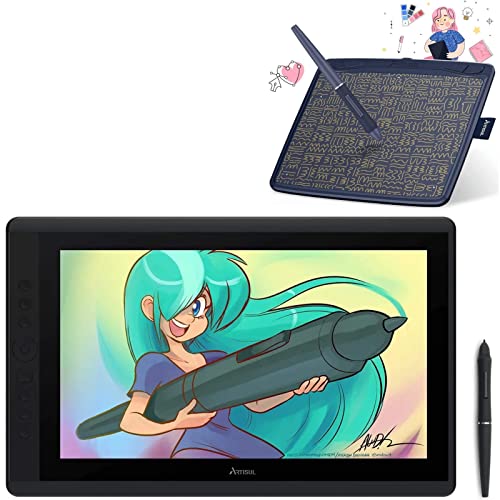 Artisul D16 15.6 Inch Drawing Tablet With Screen & Artisul A801 9 Inch Graphic Drawing Tablet, Digital Drawing Tablet Battery-Free Stylus 8192 Levels With Shortcut Keys For Windows, Mac #TOP14