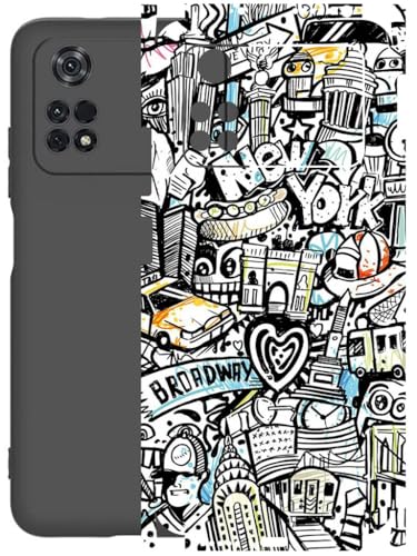 Image of AtOdds - Full Body Back Screen Guard Protector Film - Lamination Wrap Skin Sticker Compatible with Poco M4 PRO (4G) | Scratchproof Matte Finish (Graffiti 26)
