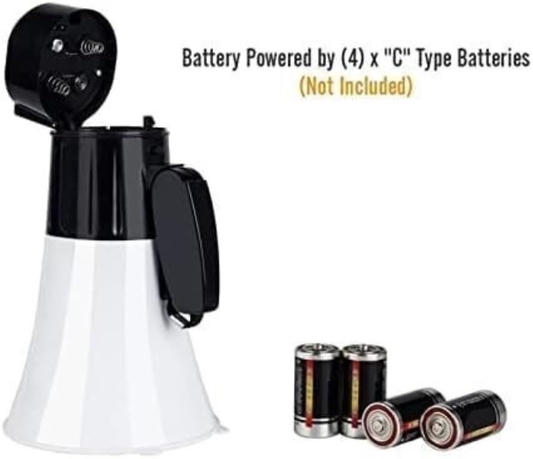 Interiores Exteriores Megáfono De Mano Bullhorn, Megáfonos Alta Potencia 30w, Altavoz Mp3 con Grabación Voz Y Luces Led per Eventi All’Aperto