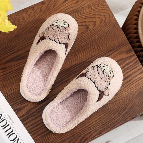 Highland Cow Slippers for Women Plush Scottish Highland Cow Animal Slippers Warm Non Slip Home Indoor Slippers4