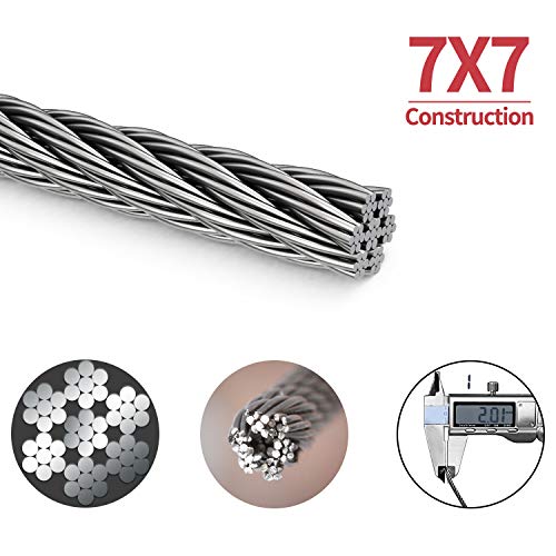 26Ele Picture Hanging Wire 190Lbs, Heavy Duty Stainless Steel Wire Rope For Hanging Picture Frame Mirror And Wall Art, Strong Metal Wire 100Feet With 20Pcs Crimping Sleeves, 4 D Rings And 8 Screws #TOP2