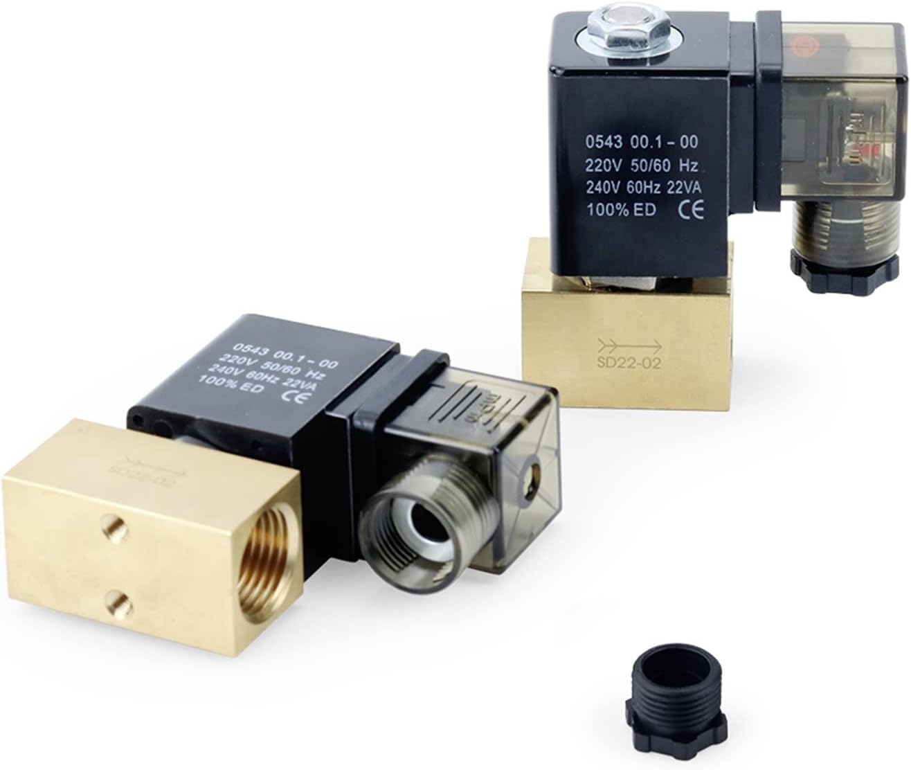 1/4" 3/8" 1/2" BSP High Pressure Normally Close Brass Electric Solenoid Valve DN8 12V/24V/220V JT22-02 80bar for Water Oil Air(12v,0.5 Inch)
