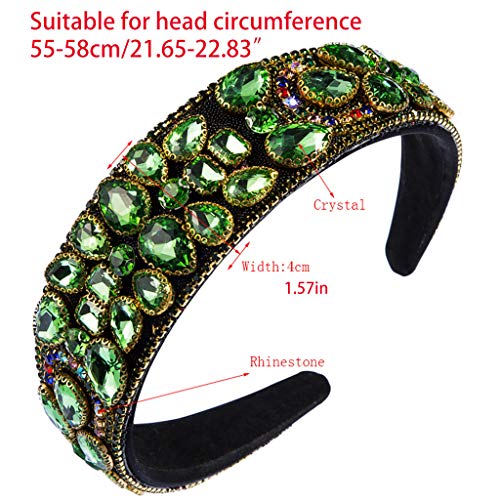 Serre-tête baroque vert rétro à strass goutte d'eau, une idée cadeau mode parfaite - 3