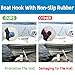 Boat Hook with 3-12Ft Adjustable Extension Pole, Stainless Steel Boat Accessories with Protective Rubber, Durable, Sturdy & Scratch-Resistant ,Threaded End Poles for Docking, Push-Pull and Boating