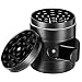 Produktbild Grinder, TOPELEK Crusher Pollen Grinder Kräuter Mühle Pollen-grinder für Spice, Gewürze, Tragbar Herb mit Pollenschaber, Zink-Legierung Material 2 × 2,4 Zoll, 4 Teilig Schwarz.